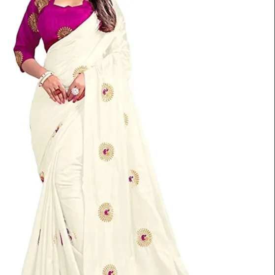Nuovo arrivo donna carta seta sari ricamato abiti etnici indiani sari da sposa con camicetta abito firmato indiano/pakistano