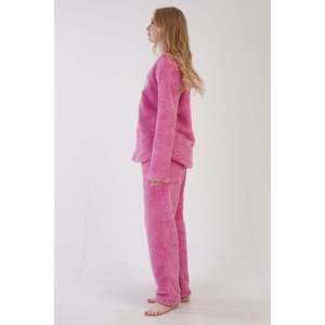 Conjunto de Pijama KADIN WELSOFT con Cuello Redondo, Manga Larga, Diseño Ovalado y Bolsillos - Rosa - Rosa - Product Image 4