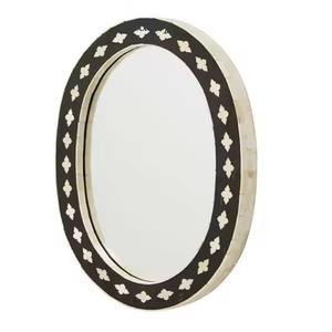 Cadre de miroir en incrustation d'os de conception moderne écologique fait à la main avec de la nacre pour la décoration murale par Crescnset Crafts - Product Image 1