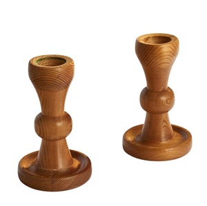 Bougeoir en fer et bois de manguier Bougeoir décoratif de petite taille de couleur noire et naturelle pour la décoration de la maison - Product Image 1