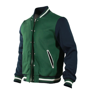 Veste universitaire pour homme, vert marine, couleur unie, fermeture à boutons, col rabattu, vêtement décontracté pour l'automne, coupe classique - Product Image 3