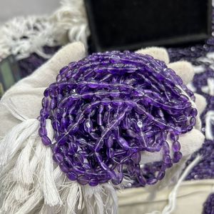 Piedras preciosas sueltas de amatista púrpura natural Hilo de 15,5 \ "con cuentas de pepita de 6mm-8mm y 8mm-10mm Piedra preciosa azul - Product Image 4