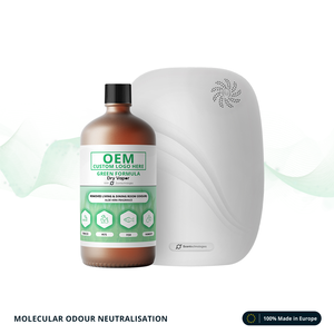 Neutralizador de Olores en Vapor Seco, Fórmula Verde Estándar: Olores de Tabaco, Mascotas, Peces y Humedad - Botella de 1L - OEM / Marca Privada - Product Image 1