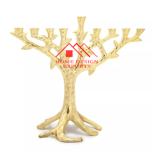 Nouvel arrivage de bougeoirs Menorah Hanoukka en métal aluminium meilleur vendeur bougeoir Menorah Branche pour centres de table - Product Image 1