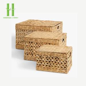 New Choice Set Water Jacinto Cesta tejida rectangular Lavandería OEM Aceptable Logotipo personalizado en la fábrica de Vietnam - Product Image 1