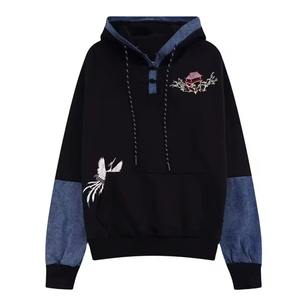 Sudadera con Capucha para Hombre, Corte Holgado, Estampada, Manga Larga, Bordado con Pedrería, Última Moda, Logotipo Personalizado - Product Image 1