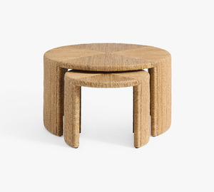 Mesa de centro anidada tejida redonda hecha en Vietnam materiales ecológicos muebles para el hogar Decoración del hogar al por mayor - Product Image 2