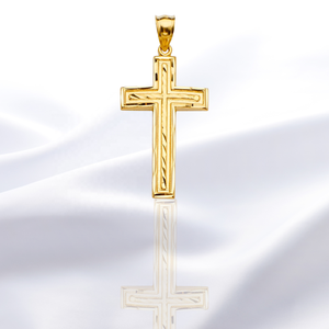 Colgante de Cruz Cristiana Grande de Aleación de Cobre Chapado en Oro de 14K, Alta Calidad, Personalización Disponible, Joyería Religiosa Unisex - Product Image 4