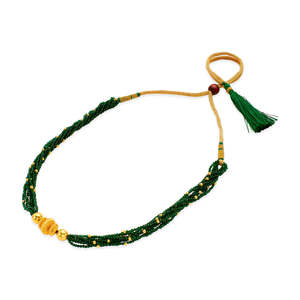 Collar de Moda Haritangi Thushi con Cuentas Doradas para Mujer - Product Image 5