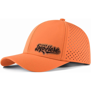 หมวกกอล์ฟแบบเจาะรูเลเซอร์โพลีเอสเตอร์100% หมวกมีแผ่นหนังแบบไม่มีรู6แผงหมวกฮิปฮอปแบบมีรูพรุนการเดินทางกลางแจ้ง - Product Image 1