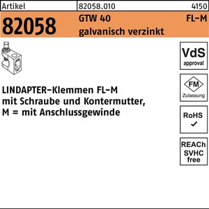 <b>Clamp</b> Terminal R 82058 GTW 40 FL 4 M10 1 Piece LINDAPTER - Product Image 1