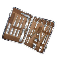 Ensemble d'instruments professionnels de luxe personnalisés pour le soin des ongles, kit de manucure et pédicure 3-en-1, coupe-ongles léger, boîte portable pour la maison