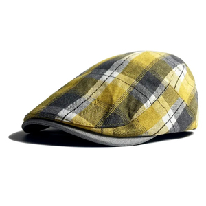 Boina para mujer Primavera Verano gorra transpirable fina para hombre literario Retro Plaid Forward Hat Plaid Painter Hat - Product Image 3