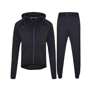 Ensemble de survêtement de sport pour hommes en gros-Ensemble de survêtement deux pièces à fermeture éclair avec logo personnalisé à prix bon marché - Product Image 1