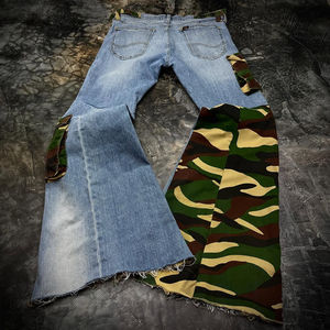 Nuevos pantalones vaqueros de 2 colores de alta calidad, pantalones vaqueros acampanados transpirables personalizados, pantalones vaqueros informales cómodos de primera calidad con logotipo de diseño personalizado - Product Image 6