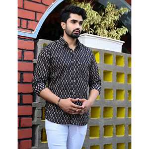 Chemise en coton imprimée pour homme, coupe slim, style décontracté chic, 100% popeline, manches longues, tailles XL à 6XL - Product Image 4