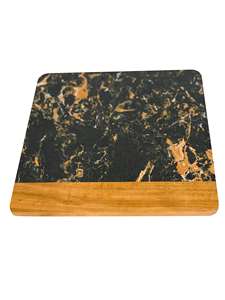 Grossiste de planche à découper ronde en bois et marbre blanc de haute qualité aspect simple et élégant poli à la main - Product Image 4