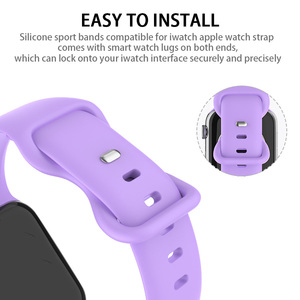 مبيعات مباشرة حزام زر ضغط على شكل فراشة من السيليكون حزام رياضي لساعة iWatch 1/2/3/4/5/6/SE/7 - Product Image 5