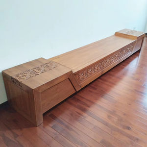 ตู้วางทีวีไม้สักทรงตัว M แบบจีน สง่างาม อลังการ พร้อมลวดลายแกะสลัก ดีไซน์โบราณ ขนาด 10 ฟุต สำหรับห้องนั่งเล่น - Product Image 1