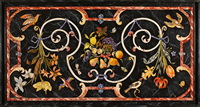 Plateau de table rectangulaire en marbre avec incrustations pour cuisine, salle à manger, bureau/hôtel – Matériau en pierre, travail artisanal Agra