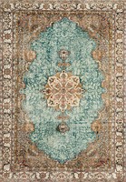 Adiva Jacquard Gewebter >10-teiliger Maschinengefertigter Türkischer Teppich Waschbar Geometrisches Muster Rutschfeste Gummiunterseite Polyester