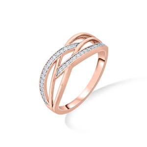 แหวนเพชรโรสโกลด์ที่เชื่อมต่อกันตลอดกาล - Product Image 4