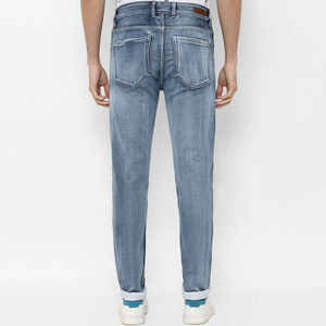 กางเกงยีนส์เดนิมทรงตรงสำหรับผู้ชาย ดีไซน์ล่าสุด โลโก้สั่งทำได้ ระบายอากาศ แห้งเร็ว สีซีดแบบวินเทจ - Product Image 3