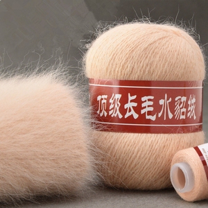 Fil de laine de vison fil de lapin angora à cheveux longs en fil à tricoter épais à la main - Product Image 1