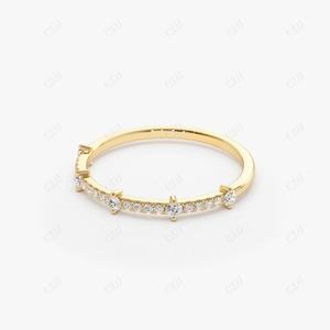 Round Cut Lab Grown Diamond Wedding Band Half Eternity Matching <b>Stacking</b> Diamond Band Manufacturer and Supplier in India - Product Image 5