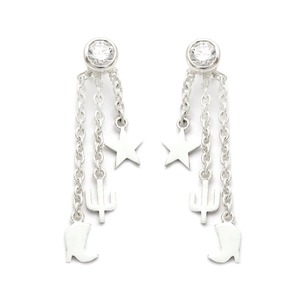 Precio al por mayor de alta calidad, Pendientes colgantes de lujo de Zirconia cúbica blanca de Plata de Ley 925 para mujer y niña, joyería hecha a mano - Product Image 2