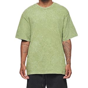 Men's Acid Wash <b>T</b>-<b>Shirt</b> Breathable Quick Dry <b>Muscle</b> <b>Fit</b> Design 240 Grams High Street Short Sleeve Streetwear Solid Print for - Product Image 1