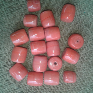 Lampwrk Handmade Multi Color Red <b>Coral</b> Drum Shape Beads and Crystal Glass Beads From T.A.GLASS BEADS-Best Quality for Decorative - Product Image 4