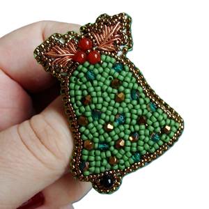 Broche de bordado con temática navideña con diseño de cuentas de semillas y broches bordados Broches de cuentas de glowin fashion - Product Image 2