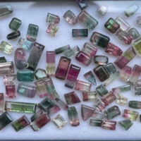 6mm 8mm 10mm natürlicher zweifarbiger Wassermelonen-Turmalin stein Facettierter Edelstein Lose exklusive Oberseite Feiner seltener Steins chmuck AAA