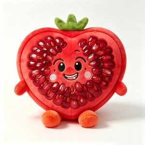 Peluche Grenade Cœur Personnalisée, Rembourrage Coton PP, Coussin Animal en Peluche Mignon en Forme de Tranche de Fruit, Halloween, Âge 0-24 Mois - Product Image 4