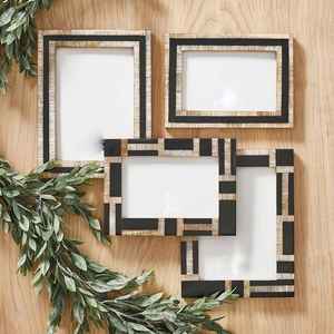 Cadre photo sophistiqué en corne naturelle fait à la main avec logo personnalisable poli à la main lisse de qualité supérieure - Product Image 1