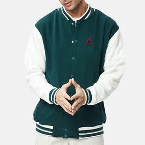Vente en gros de veste Letterman décontractée de qualité supérieure pour hommes 100% vêtements d'hiver à col montant en coton - Product Image 1