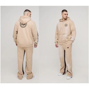 Oversized 100% Cotton Pullover <b>Hoodie</b> for Men Drop Shoulder Design High Quality 3D Embroidery Solid Available <b>Large</b> Sizes Winter - Product Image 1