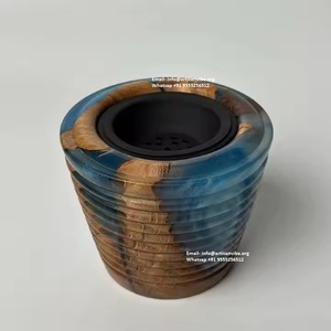 Brûleur d'encens en résine époxy de luxe pour le Ramadan avec plateau en bois, porte-bakhoor oud, décoration aromatique pour la maison, diffuseur islamique mubkhar - Product Image 3