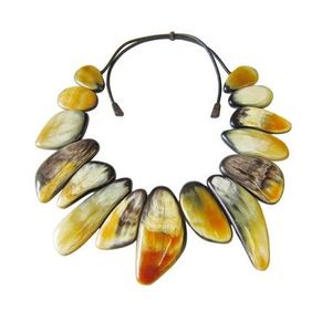 CHAÎNES Nouvelle Arrivée Buffalo Ox Corne Collier Poli Animal Style Os Bijoux Conception Naturelle Perles Femmes Filles De Mariage - Product Image 5