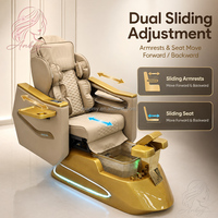 Fauteuil de pédicure professionnel de luxe avec massage complet par airbag, fauteuil spa pour les pieds à jet sans tuyau réglable électriquement avec brume
