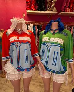 Nueva moda de empalme para mujer, estampado de malla, ropa deportiva, suéter, camiseta de fútbol de manga corta - Product Image 1