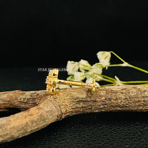 14K Solid Gold Genuine Natural <b>Diamond</b> Cluster Ear & <b>Nose</b> Piercing - Product Image 1