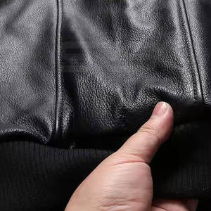 Chaqueta Bomber de Cuero 100% para hombre a la venta con cuello levantado en todos los colores, tallas, chaquetas de invierno de cuero para hombre - Product Image 5