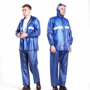 Traje de lluvia elástico elegante personalizado de tela de sarga de alta densidad impermeable 100% a precio barato traje de lluvia con logotipo personalizado gratis para hombres - Product Image 2