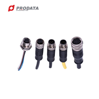 Connecteur d'alimentation M12, codage S, protection IP67, connexion à souder pré-moulée, utilisation automobile, marque PRODATA, câble étanche