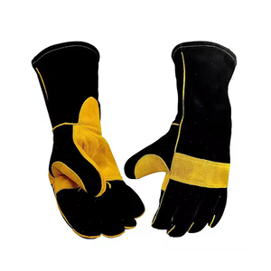 Gants de travail en cuir pleine fleur de vache de qualité AB, résistants au feu, robustes, jaunes, résistants à la chaleur, pour hommes - Product Image 6