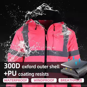 Veste de sécurité haute visibilité personnalisée pour la construction, imperméable, vêtements de travail routier haute visibilité, bandes réfléchissantes pour la protection en extérieur - Product Image 6