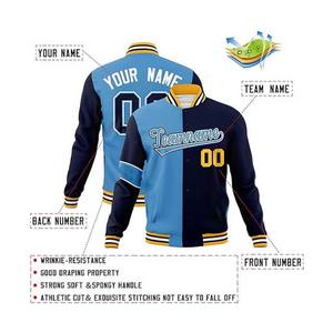 Abrigo de bombardero ligero para adultos y jóvenes, logotipo de texto cosido, chaqueta de béisbol universitaria personalizada cómoda para hombres - Product Image 3