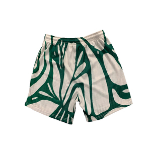 Pantalones cortos personalizados de algodón 100% con cintura elástica para el sudor, pantalones cortos de felpa francesa con cordón hasta la rodilla, pantalones cortos holgados de sublimación - Product Image 2